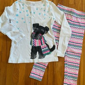 Carter’s girls winter puppy shirt & leggings